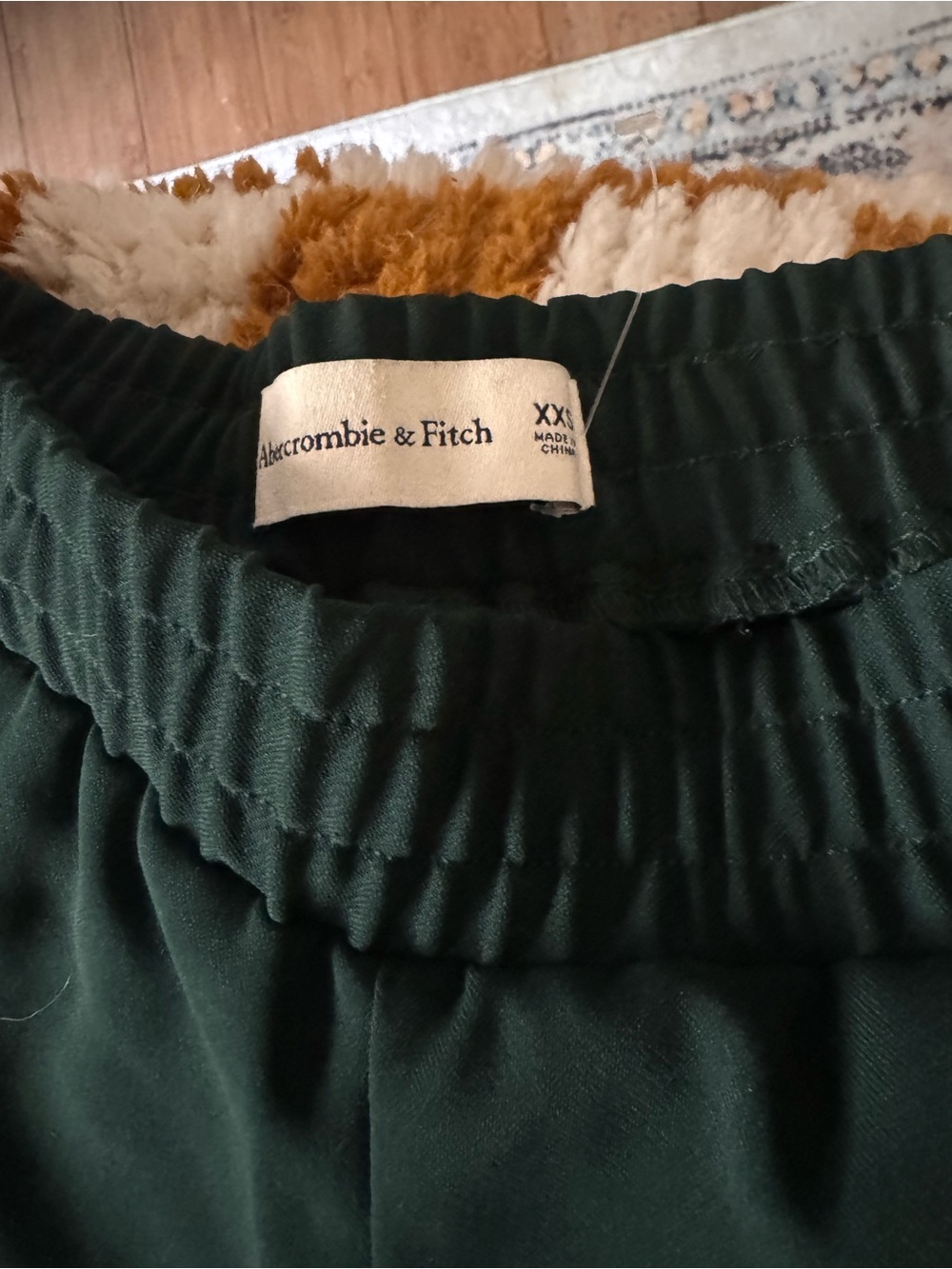 Abercrombie & Fitch Forest Green Elastic Waist Pants